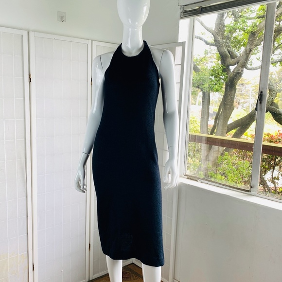 Vintage CRISSA, Italy, Black Knit Dress w/ Cardigan, M. - Picture 1 of 5